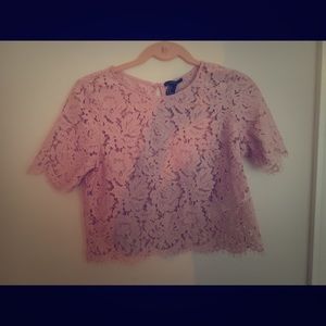 Forever 21 Blush Lace Crop shirt